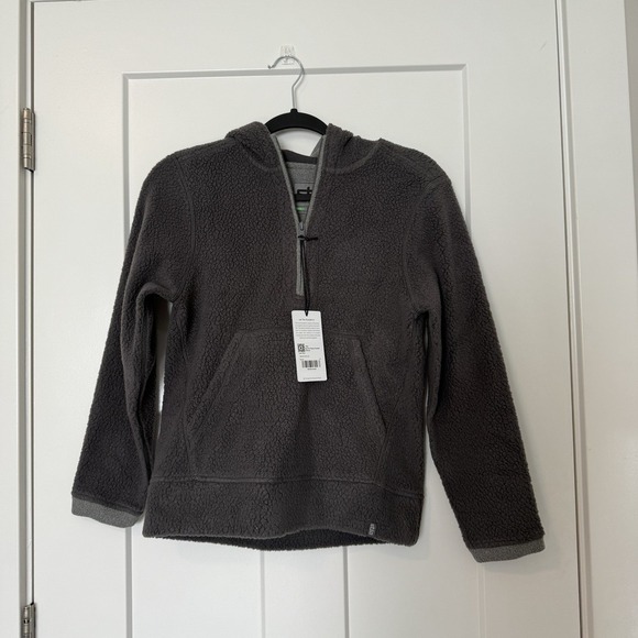 Stio Kid's Rawlins Hooded Fleece Pullover Jacket Size Large NWT Raven Grey - Picture 1 of 5
